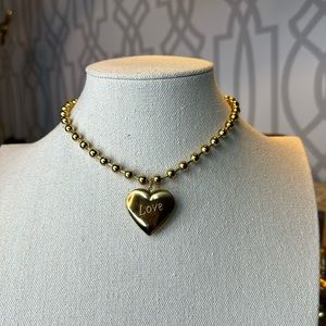 Punk rock LARGE “Love” locket charm on 18kt gold plated stainless chain 💫 13.5”